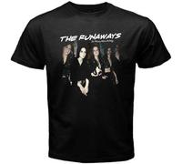 The Runaways Mens Rock Band Personels Men's Black T-Shirt(Small)