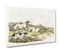 The Running Hounds by Henry Alken Canvas Print | Gallery Wrapped 30mm Frame Wall Art | 30x20 inches | Ready to Hang | Modern Animal Picture | Living Room Bedroom Lounge Office