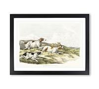 The Running Hounds By Henry Alken Vintage Framed Print | A2 Black Framed Wall Art | Ready to Hang | Classic Nature Picture | Living Room Bedroom Lounge Office