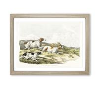 The Running Hounds By Henry Alken Vintage Framed Print | A4 Oak Framed Wall Art | Ready to Hang | Classic Nature Picture | Living Room Bedroom Lounge Office