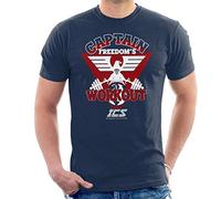 The Running Man Captain Freedoms Workout Men's T-Shirt Navy Blue
