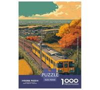 The Rural Railway Scenery in Autumn Jigsaw Puzzles Puzzle for Adults Kids. 1000 Piece Interesting Whimsical Challenge Toy Educational Game Home Decoration for Adults& Kids Age 14 Years Up 70x50cm/1000