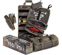 The Ryker PRO Official Tool Roll Organizer Bag - Motorcycle Roll w/4 Detachable Pouches & Wrench Wrap Roll Up Tool Roll Bag Organizer for Mechanic & Tools Storage
