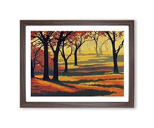 The Sacred Autumn Forest Framed Wall Art Print A2 Walnut
