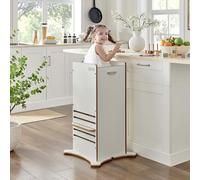 The Safest Learning Tower | FunPod Kitchen Helper Stool for Toddlers | Height-Adjustable Enclosed Learning Tower | White