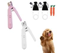 The Safetrim by Pupnourish, 2-in-1 Dog & Cat Nail Trimmer - Claw Grooming Tool, With LED Light and Anti-Splash Guard, Low Noise for Stress-Free Grooming (2PCS-G)