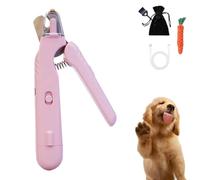 The Safetrim by Pupnourish, 2-in-1 Dog & Cat Nail Trimmer - Claw Grooming Tool, With LED Light and Anti-Splash Guard, Low Noise for Stress-Free Grooming (1PC-A)