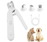 The Safetrim by Pupnourish, Pupnourish Nail Trimmer, 2 in 1 Nail Clipper and Grinder with LED Light, Dog Nail Grinder Super Quiet, Rechargeable Pet Nail Grinder for Dogs and Cats