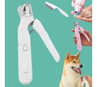 The Safetrim By Pupnourish, Pupnourish Nail Trimmer, 2 In1 Design Precision Trimming And Grinding, Cat Nail Clippers With Safety Guard And Led Lights, For Small Medium Large Dogs Cats (C)