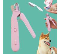 The Safetrim By Pupnourish, Pupnourish Nail Trimmer, 2 In1 Design Precision Trimming And Grinding, Cat Nail Clippers With Safety Guard And Led Lights, For Small Medium Large Dogs Cats (A)