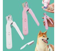 The Safetrim By Pupnourish, Pupnourish Nail Trimmer, 2 In1 Design Precision Trimming And Grinding, Cat Nail Clippers With Safety Guard And Led Lights, For Small Medium Large Dogs Cats (AC)