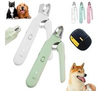 The SafeTrim by PupNourish with LED Light for Dogs & Cats, Claw Grooming Tool Small & Large Pets, Splash Guard, Quiet, Quick-Sensor Razor Sharp Blades (2PCS-A)