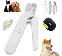 The SafeTrim by PupNourish with LED Light for Dogs & Cats, Claw Grooming Tool Small & Large Pets, Splash Guard, Quiet, Quick-Sensor Razor Sharp Blades (White)