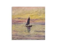 The Sailing Boat, Evening Effect by Claude Monet, Art Impressionist Painting Poster Cool Artworks Painting Wall Art Canvas Prints Hanging Picture Posters 12x12inch(30x30cm)