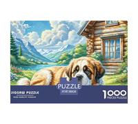 The Saint Bernard 1000 Piece Puzzles Adults Fun Challenging Creative Gift Adults for Kids Beautiful Decoration Jigsaw 38x26cm/1000pcs