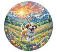 The Saint Bernard 1000 Pieces Jigsaws Stress Reliever Difficult Challenge for Adults & Kids Creative Circular Puzzle Home Decor Gifts (67.5x67.5cm)