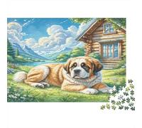 The Saint Bernard 1000Pc Challenging Puzzle: Saint Bernard by Log Cabin for Adults Teens & Seniors Brainteasing Game 38x26cm/1000pcs