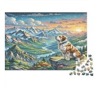The Saint Bernard Paperboard Bernard on Rocky Mountain Cliff Classic Jigsaw Puzzle Collectible Secret Santa Gift 52x38cm/1000pcs