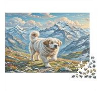 The Saint Bernard Sturdy Paper Large White Dog in Mountain Valley Jigsaw Puzzle Educational Family Activity 70x50cm/1000pcs