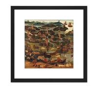 The Saint Elizabeths Day Flood Painting 8X8 Inch Square Wooden Framed Wall Art Print Picture with Mount Artery8 Black One Size