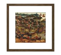 The Saint Elizabeths Day Flood Painting 8X8 Inch Square Wooden Framed Wall Art Print Picture with Mount Artery8 Brown One Size