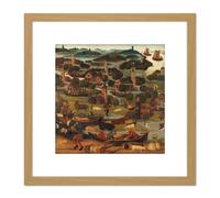 The Saint Elizabeths Day Flood Painting 8X8 Inch Square Wooden Framed Wall Art Print Picture with Mount Artery8 Light Oak One Size