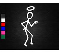The Saint Stickman Vinyl Decal Sticker (Red, 10cm x 4.2cm)