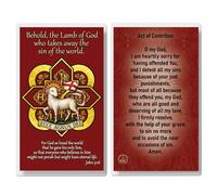 THE SAINTS COLLECTION Paschal Lamb Laminated Prayer Cards pack of 20