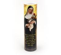 The Saints Collection Saint Rita of Cascia Patroness of Impossible Causes LED Flameless Devotion Prayer Candle, Religious Gift, 6 Hour Timer for More Hours of Enjoyment and Devotion!