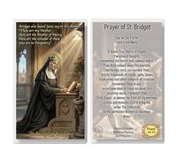 THE SAINTS COLLECTION St Bridget Laminated Prayer Cards pack of 20