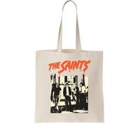 The Saints Punk Rock Canvas Tote Bag - Reusable Cotton Shopping Bag, Natural