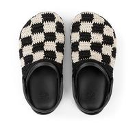 The Sak Bolo Clog Shoe - Women’s Slip On Crochet Sandal for Indoor & Outdoor Use, Lightweight Comfortable Mule Shoes, Black Check, 6 UK
