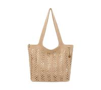 The Sak Crafted Classics Large Carryall - Hand Crochet Women's Purse For Everyday, Travel, Beach Bag - Carryall Shoulder Bag Straps - Bamboo With Gold
