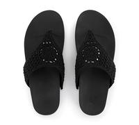 The Sak Everly Slide Sandal - Women's Flat Fashion Slides with Soft Cushion Sole - Beach Slip On Sandals For Everyday, Black Medallion, 9 UK