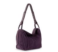 The Sak Los Feliz Hobo Purse - Premium Large Leather Women's Handbag for Everyday & Travel - Durable Purse With Zipper Pocket, Aubergine Suede, M