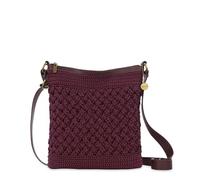 The Sak Lucia Crossbody Purse - Hand Crochet Women's Handbag for Everyday & Travel - Cross Body Bag With Zipper Pockets, Black Cherry Cozy, One Size