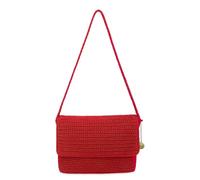 The Sak Marlow Flap Shoulder Bag - Hand-Crocheted Women’s Purse Made from Recycled Materials - Soft, Durable Shoulder Strap, Scarlet, One Size, Marlow Flap Shoulder