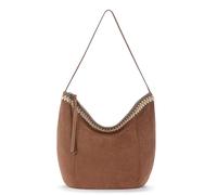 The Sak Sequoia Hobo Bag - Premium Large Leather Women's Handbag for Everyday & Travel - Durable Purse With Zipper Pocket, Tobacco Suede Banket Stitch, One Size