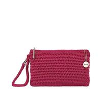 The Sak Vita Wristlet Purse - Small Hand Crochet Women's Clutch for Everyday & Travel - Mini Handbag With Card Slots & Zipper, Pinkberry, S