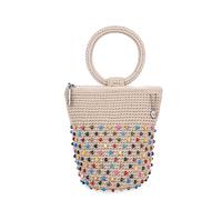 The Sak Women's Ayla Ring Handle Pouch Tote Bag, Ecru Color Beads, Small