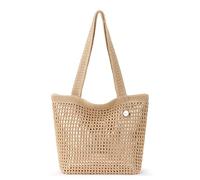 The Sak Women's Casual Classics Tote in Hand Crochet, Double Shoulder Straps, Bamboo with Gold, One Size