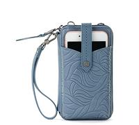 The Sak Women's N/S Silverlake Smartphone Crossbody Bag in Leather, Adjustable Strap, Maritime Wave Embossed, One Size