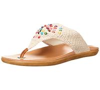 The SAK Women's Shana Crochet Thong Sandal Flat, Ecru Bali Beads, 6 UK