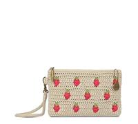 The Sak Womens Vita Crochet P Wristlet, Natural Strawberries, S