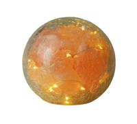 The Salt of Life Crackle Ball Himalayan Salt Lamp- Glass Crackle Ball. Aesthetic Room Decor. Battery Lights Bedroom Accessories & Bedroom Decor. Stunning Bedside Lamp for Bedside Table (Medium 12cm).