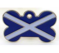 The Saltire ~ National Flag of Scotland ~ Large Bone Shaped Pet Tag - Please send clear details of what you would like engraved on the tag