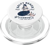 The Salty Beach Oyster Bar & Thirst Trap: Cute Pinup Mermaid PopSockets PopGrip for MagSafe