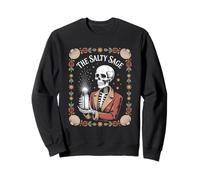 The Salty Sage Skeleton Chef Vintage Occult Humor Sweatshirt