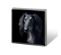 The Saluki Dog Square Metal Brooches 1 Inch Memorial Badges Exquisite Decorations Pins for Clothing