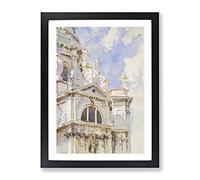 The Salute, Venice By John Singer Sargent Classic Painting Framed Wall Art Print, Ready to Hang Picture for Living Room Bedroom Home Office Décor, Black A4 (34 x 25 cm)